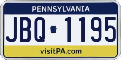 PA license plate JBQ1195