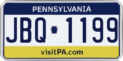 PA license plate JBQ1199