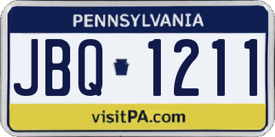 PA license plate JBQ1211