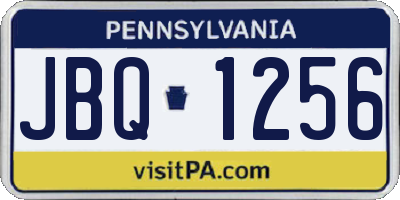 PA license plate JBQ1256