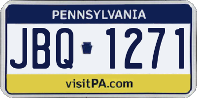 PA license plate JBQ1271