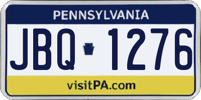 PA license plate JBQ1276