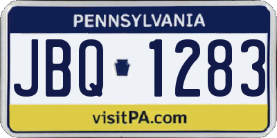 PA license plate JBQ1283