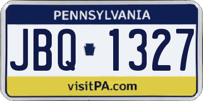 PA license plate JBQ1327