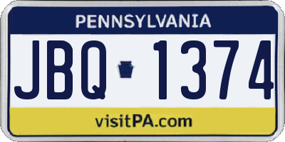 PA license plate JBQ1374