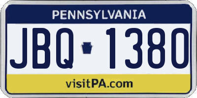 PA license plate JBQ1380