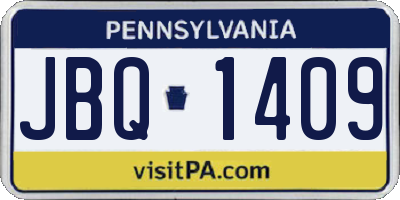 PA license plate JBQ1409