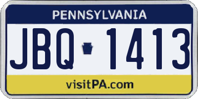 PA license plate JBQ1413