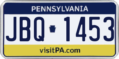 PA license plate JBQ1453