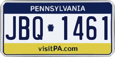 PA license plate JBQ1461