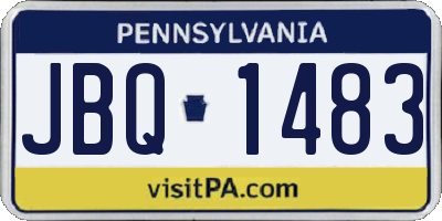 PA license plate JBQ1483