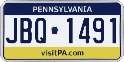 PA license plate JBQ1491