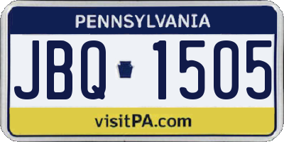 PA license plate JBQ1505