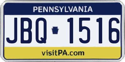 PA license plate JBQ1516