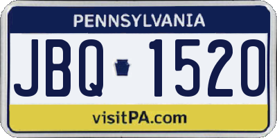 PA license plate JBQ1520