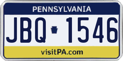PA license plate JBQ1546