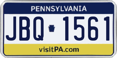 PA license plate JBQ1561
