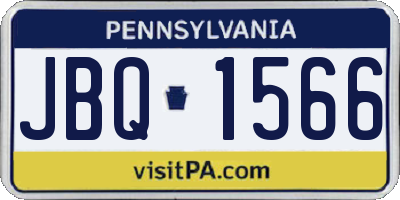 PA license plate JBQ1566