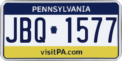 PA license plate JBQ1577