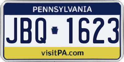 PA license plate JBQ1623