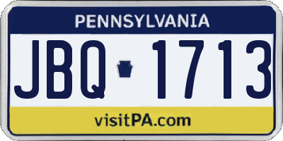 PA license plate JBQ1713