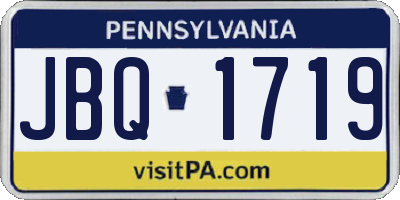 PA license plate JBQ1719