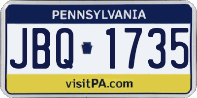 PA license plate JBQ1735