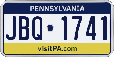 PA license plate JBQ1741