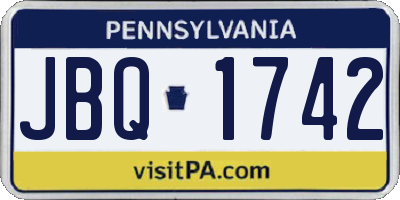 PA license plate JBQ1742