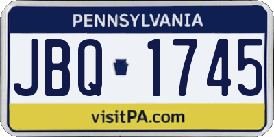 PA license plate JBQ1745