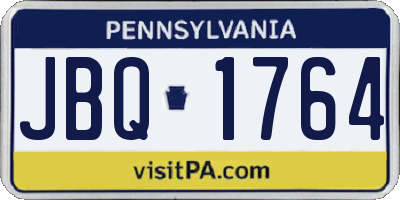 PA license plate JBQ1764