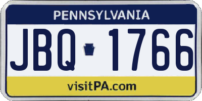 PA license plate JBQ1766