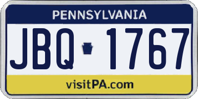 PA license plate JBQ1767