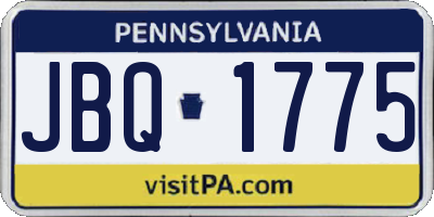 PA license plate JBQ1775