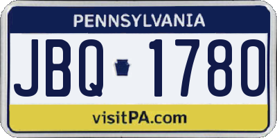 PA license plate JBQ1780