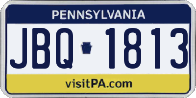 PA license plate JBQ1813