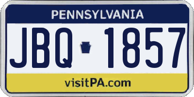 PA license plate JBQ1857
