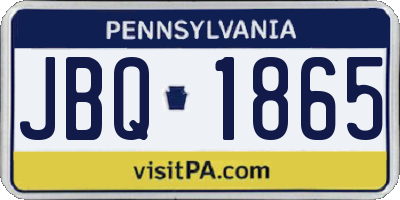 PA license plate JBQ1865