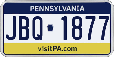 PA license plate JBQ1877