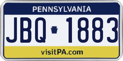 PA license plate JBQ1883