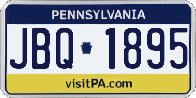 PA license plate JBQ1895