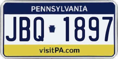 PA license plate JBQ1897