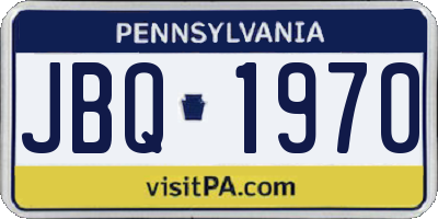 PA license plate JBQ1970
