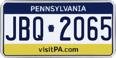 PA license plate JBQ2065