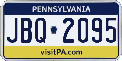 PA license plate JBQ2095