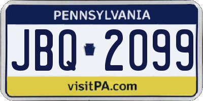 PA license plate JBQ2099