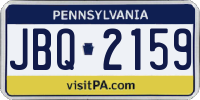PA license plate JBQ2159