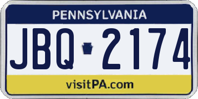 PA license plate JBQ2174