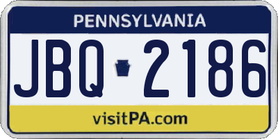 PA license plate JBQ2186