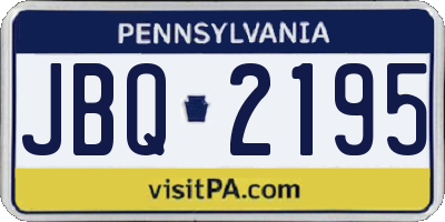 PA license plate JBQ2195